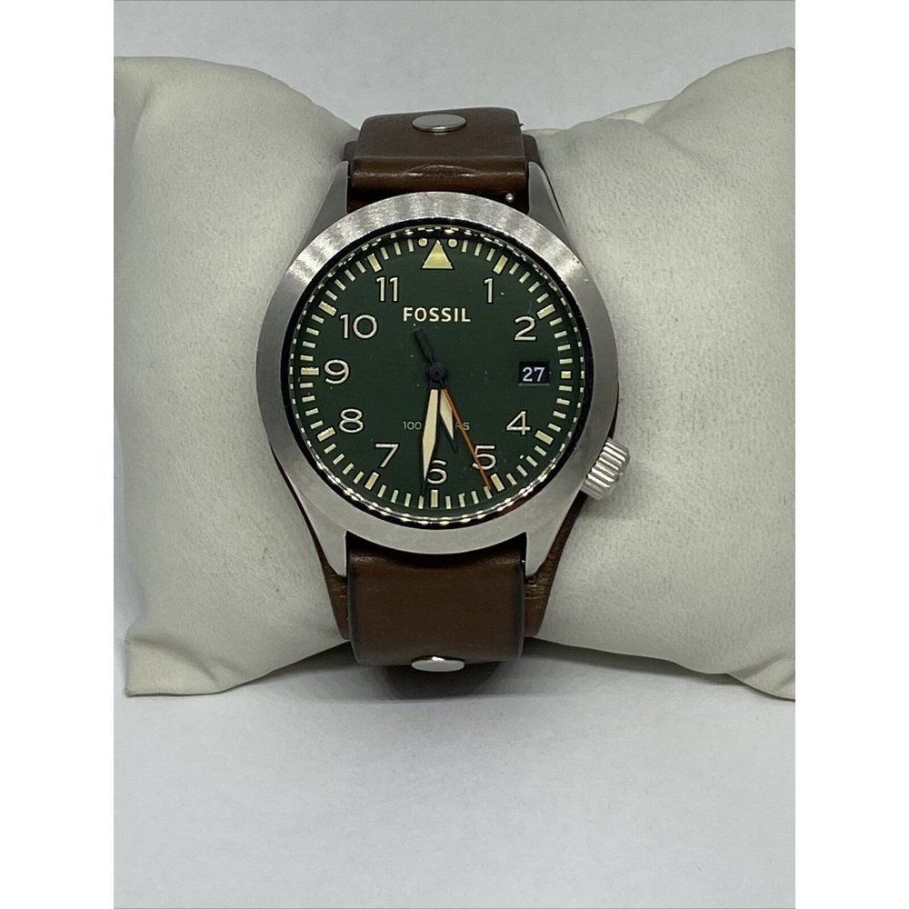 Fossil AM4553 Men's Brown Leather Analog Dial Quar